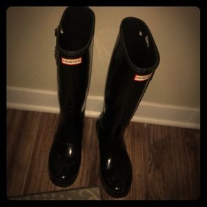 Tall original hunter boots black gloss